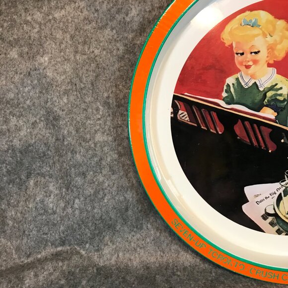 Seven Up Orange Crush 1982 Metalix Tray Made in South Africa - Picture 3 of 6